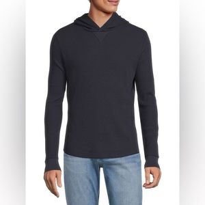 Pima Cotton Blend Thermal Hoodie in Coastal Blue